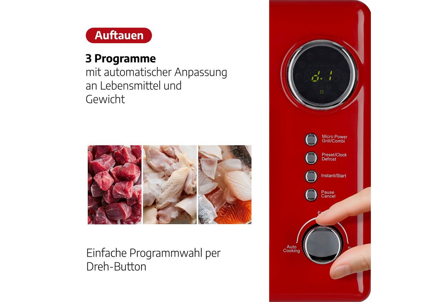 SALCO Mikrowelle SRM-20.5G, Grill, Mikrowelle, 20 l, im Retrostyle Bild 3