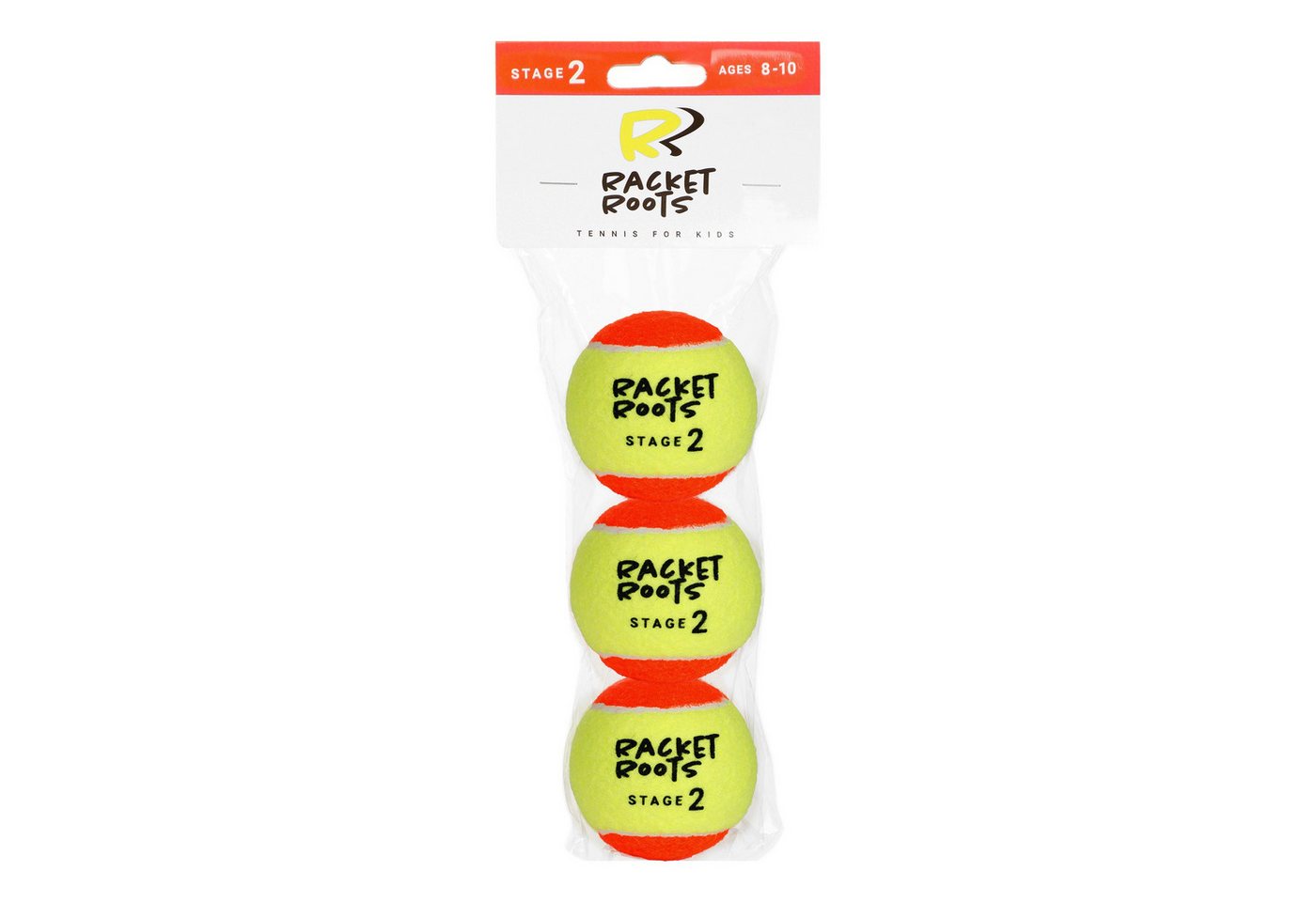 Racket Roots Tennisball RR Stage 2 - 3 Tennisbälle - Play and Stay Ball - (3er Beutel)
