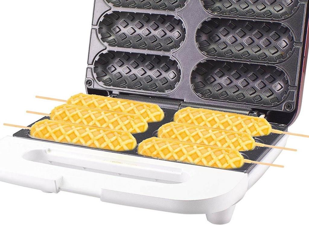 Beper Waffeleisen P101CUD100 Waffeleisen für Waffel am Spiess in rot, 850 W