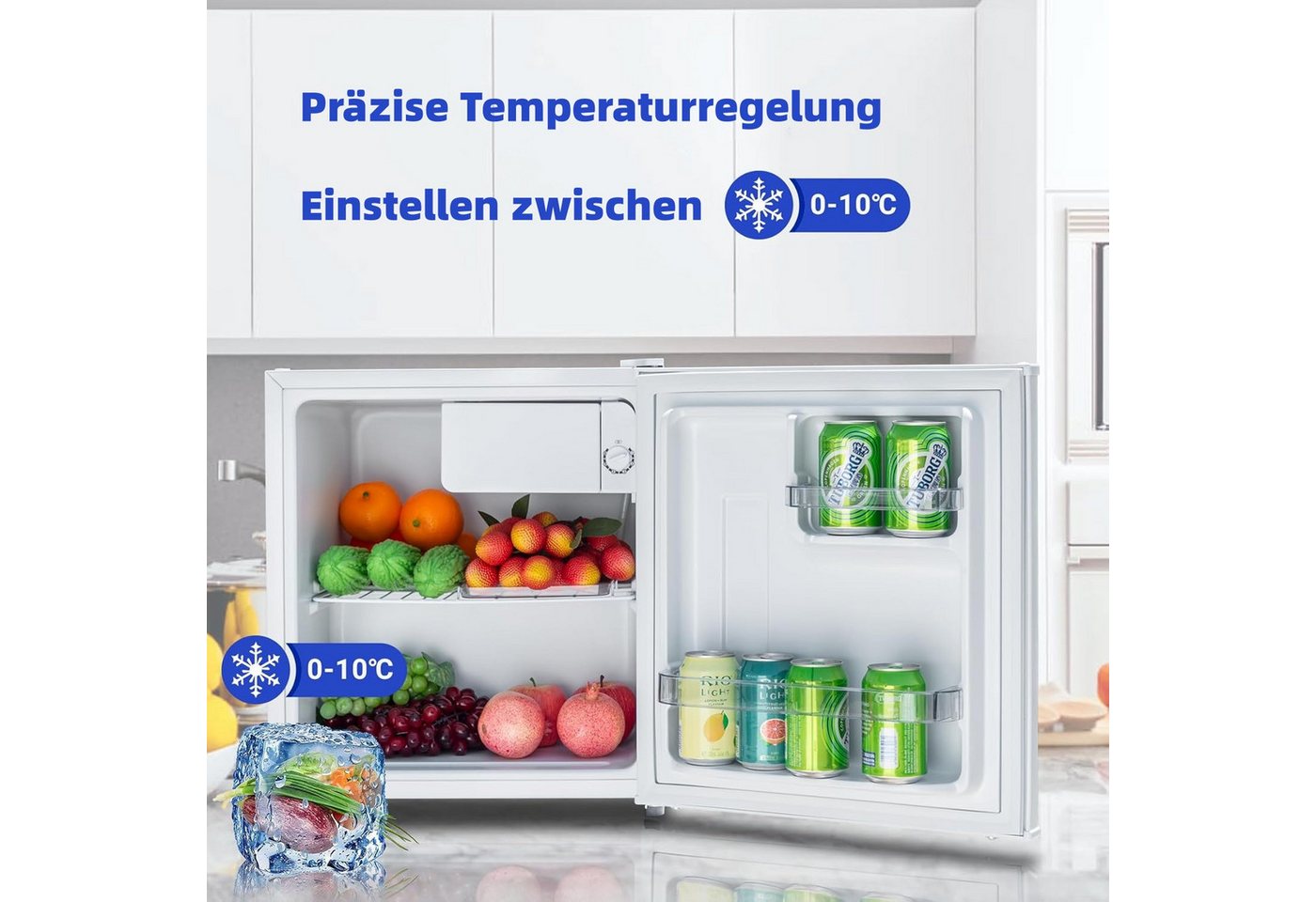 Smad Table Top Kühlschrank DSF-48D6E, 51 cm hoch, 45 cm breit, Schlafzimmer, Büro, Hotellounge, Minibar Bild 4