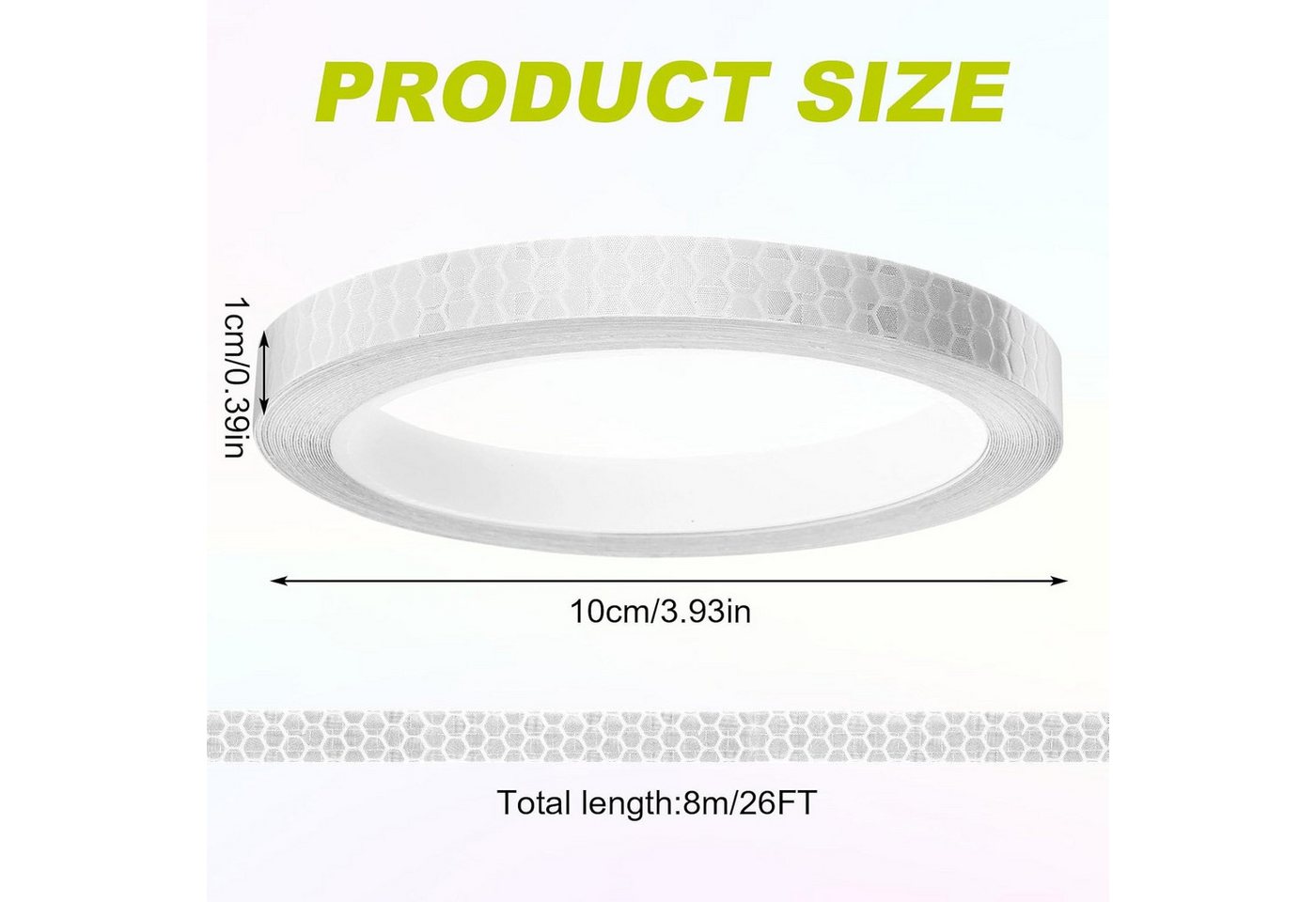 FELIXLEO Reflektorband 4pcsReflektorband Selbstklebend 8m Neon Klebeband. Bild 4