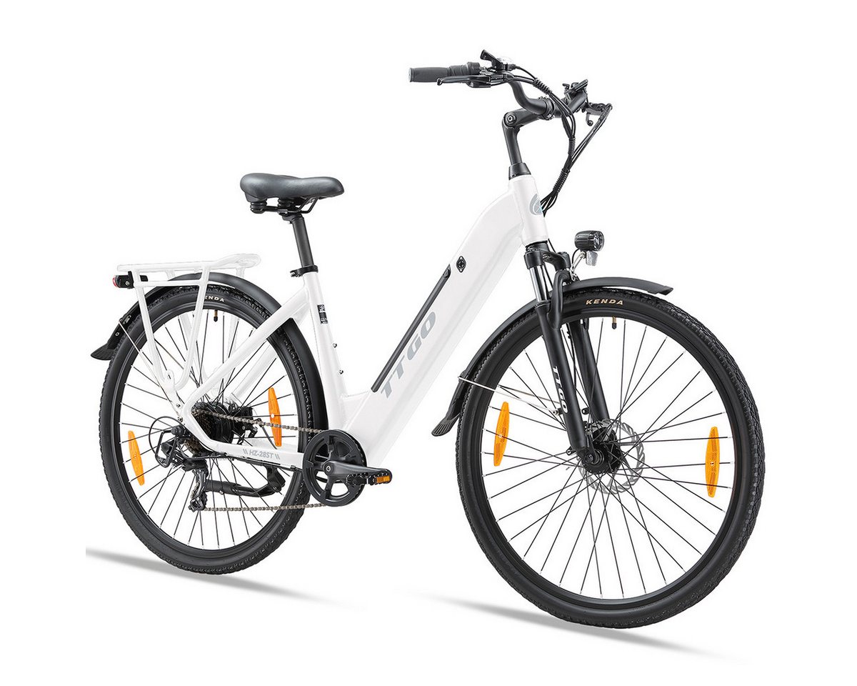 TTGO E-Bike Cityrad HZ28ST250W 28 Zoll 45Nm 720Wh 20Ah Akku 110km Reichweite, 7 Gang, Kettenschaltung, Heckmotor, 720 Wh, mit 250W Heckmotor, 7 Gänge, LCD, Scheibenbremsen,E-bikes