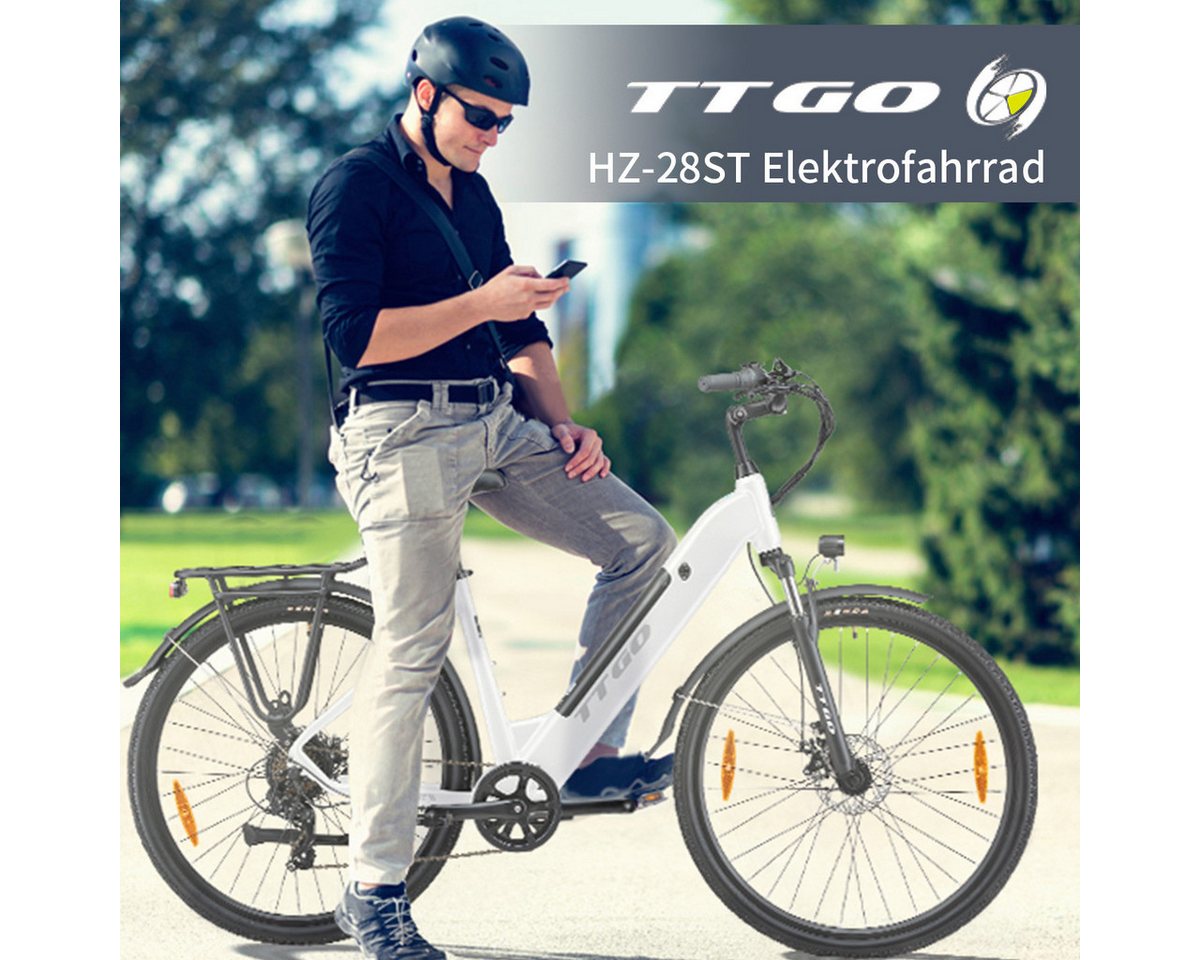 TTGO E-Bike Cityrad HZ28ST250W 28 Zoll 45Nm 720Wh 20Ah Akku 110km Reichweite, 7 Gang, Kettenschaltung, Heckmotor, 720 Wh, mit 250W Heckmotor, 7 Gänge, LCD, Scheibenbremsen,E-bikes Bild 2