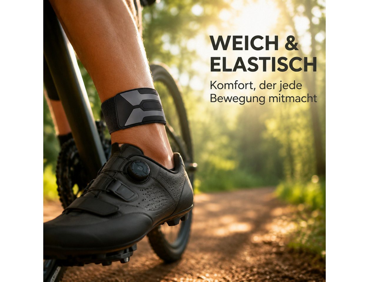 Fyrove Reflektorband Generische reflektierende verstellbare wasserdichte Beinbänder, (Set, Reflektierende verstellbare Knöchelriemen mit wasserabweisender), Breitband‑Design für hohe Stabilität, verhindert Kettenverhedderungen Bild 5