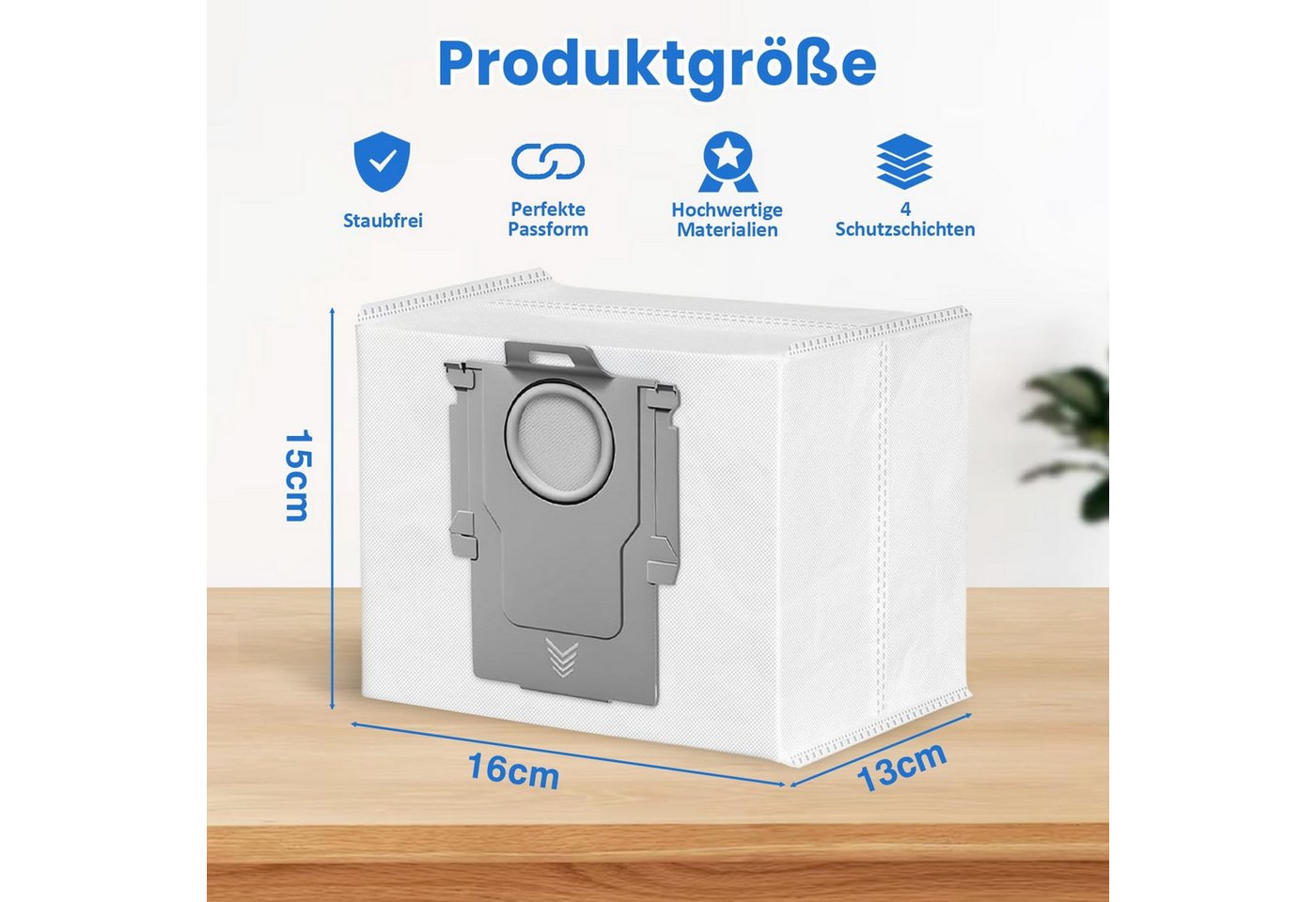 FELIXLEO Staubsaugerbeutel 10 Staubsaugerbeutel für Roborock S7 Max Ultra, Q7, Q10, Q5, S8, 3L, 1 St. Bild 2