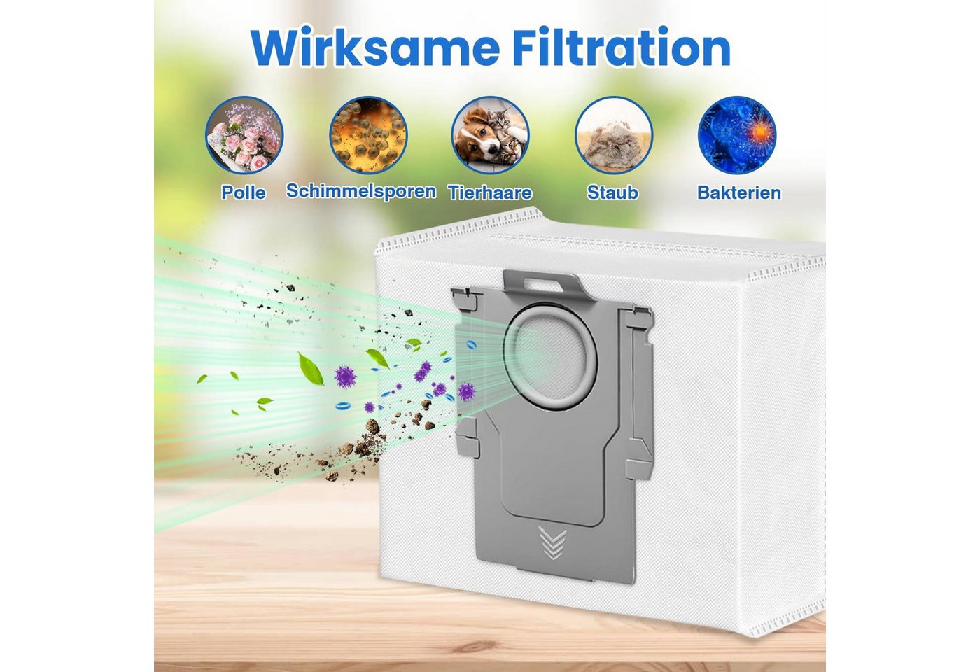 FELIXLEO Staubsaugerbeutel 10 Staubsaugerbeutel für Roborock S7 Max Ultra, Q7, Q10, Q5, S8, 3L, 1 St. Bild 4