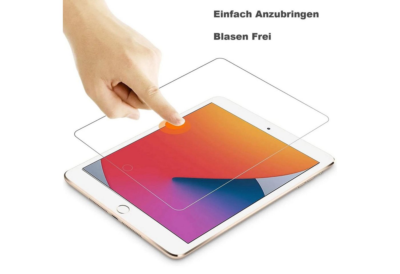 Numerva Schutzfolie Panzer Folie für Apple iPad Pro 11 (2020 / 2021), (Schutzfolie, 1x Schutzfolie 2x Reinigungstücher), Tablet Display Schutzglas Folie Echt Glas Folie 9H Bild 5