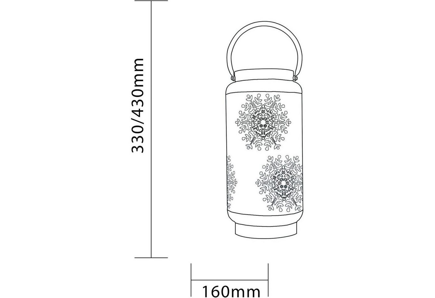 Luxform Laterne Luxform Deko Winter Licht Weihnachten LED Laterne Snowflake Bild 3
