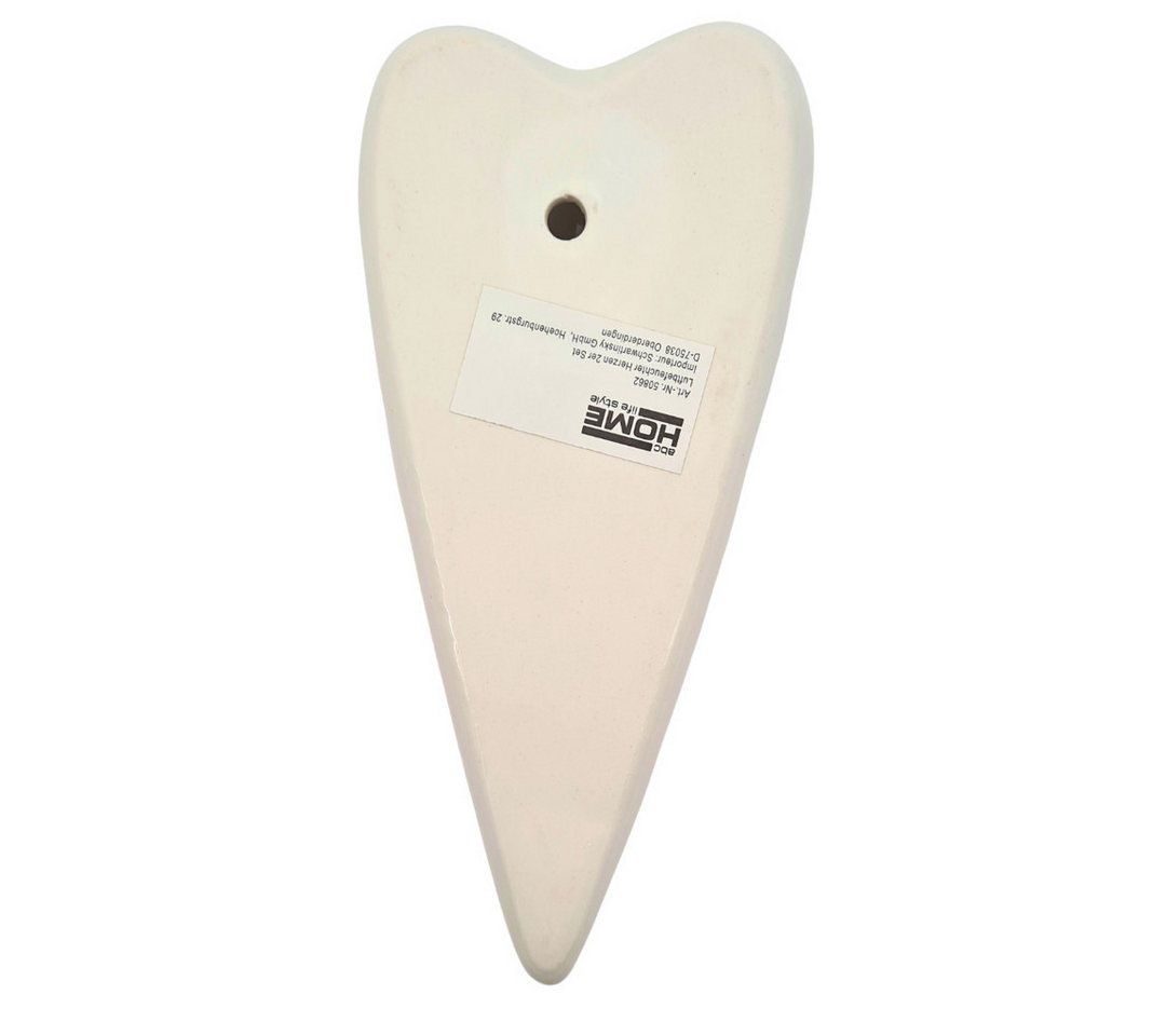 abc HOME Luftbefeuchter Keramik Heizung 2er Set – Heizkörper-Verdunster Herz Bild 2