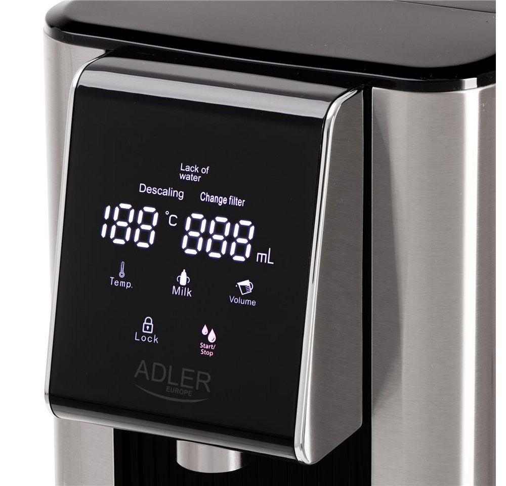 ADLER EUROPE Heißwasserspender AD 1356, 2,5 l, 2600 W, Heißwasser in 5 bis 10 Sekunden 7 Temperaturstufen Bild 4