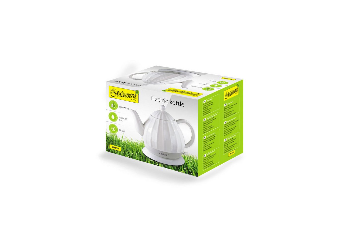 Feel Maestro Wasserkocher MR070 Elektrischer Keramik-Wasserkocher 1,2L, 1.2 l, 1200 W, Automatische Abschaltung, Überhitzungsschutz Bild 2
