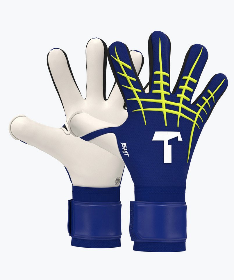 T1TAN Torwarthandschuhe Erwachsene Blue Beast 3.0, Größe 6-11