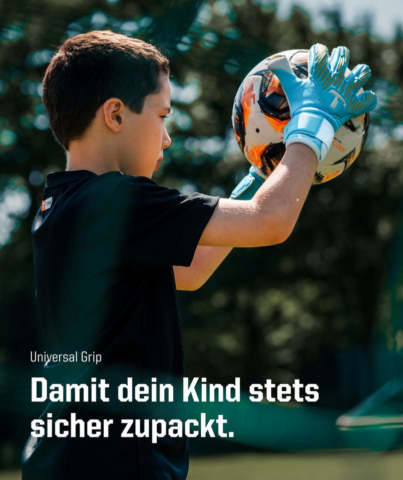 T1TAN Torwarthandschuhe Kinder Rebel Sky Blue, Größe 4-6 Bild 4