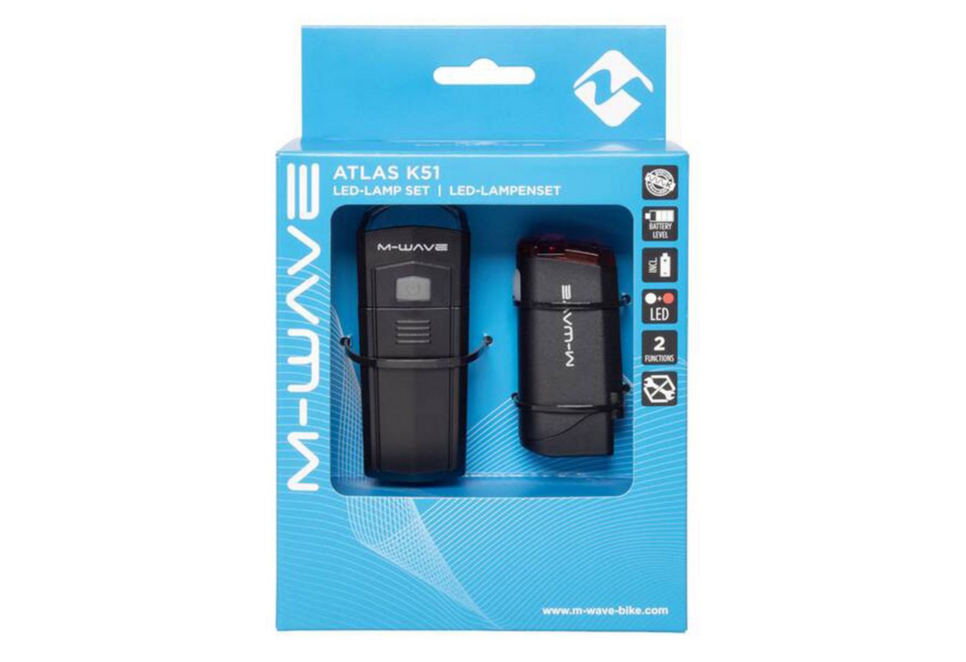 M-Wave Fahrrad-Frontlicht Atlas K 51, Fahrrad Licht LED Fahrradlicht Beleuchtungsset StVZO Bild 3