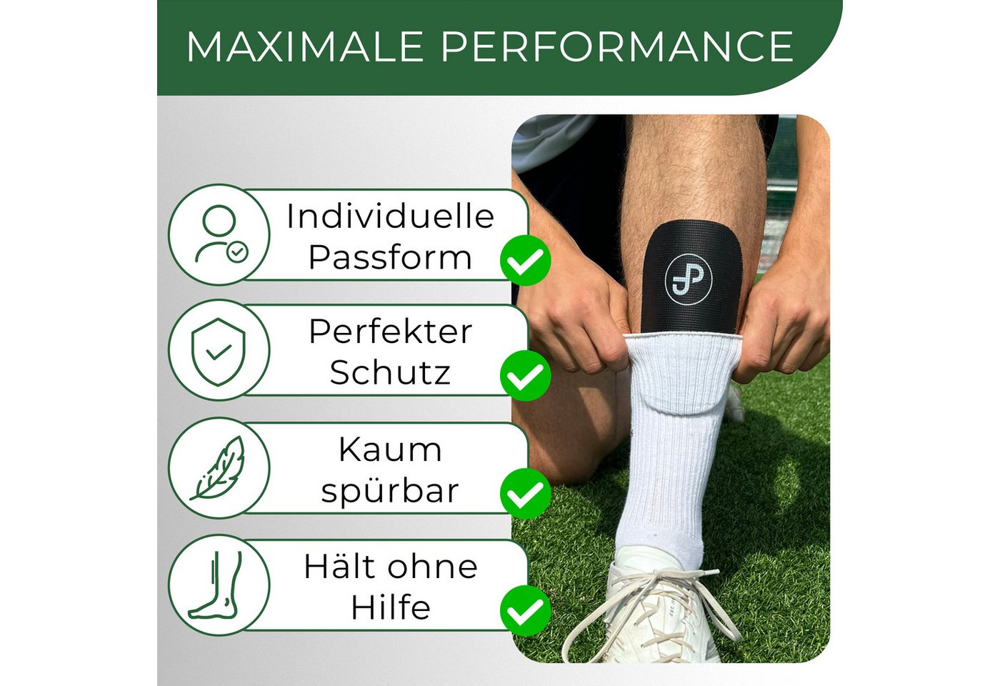 JDP Online Handel OG Fußball Schienbeinschoner Individuell anpassbare Schienbeinschoner 15x10 cm (1 Paar, Premium Fußball Schienbeinschoner Herren/Damen/Kinder)