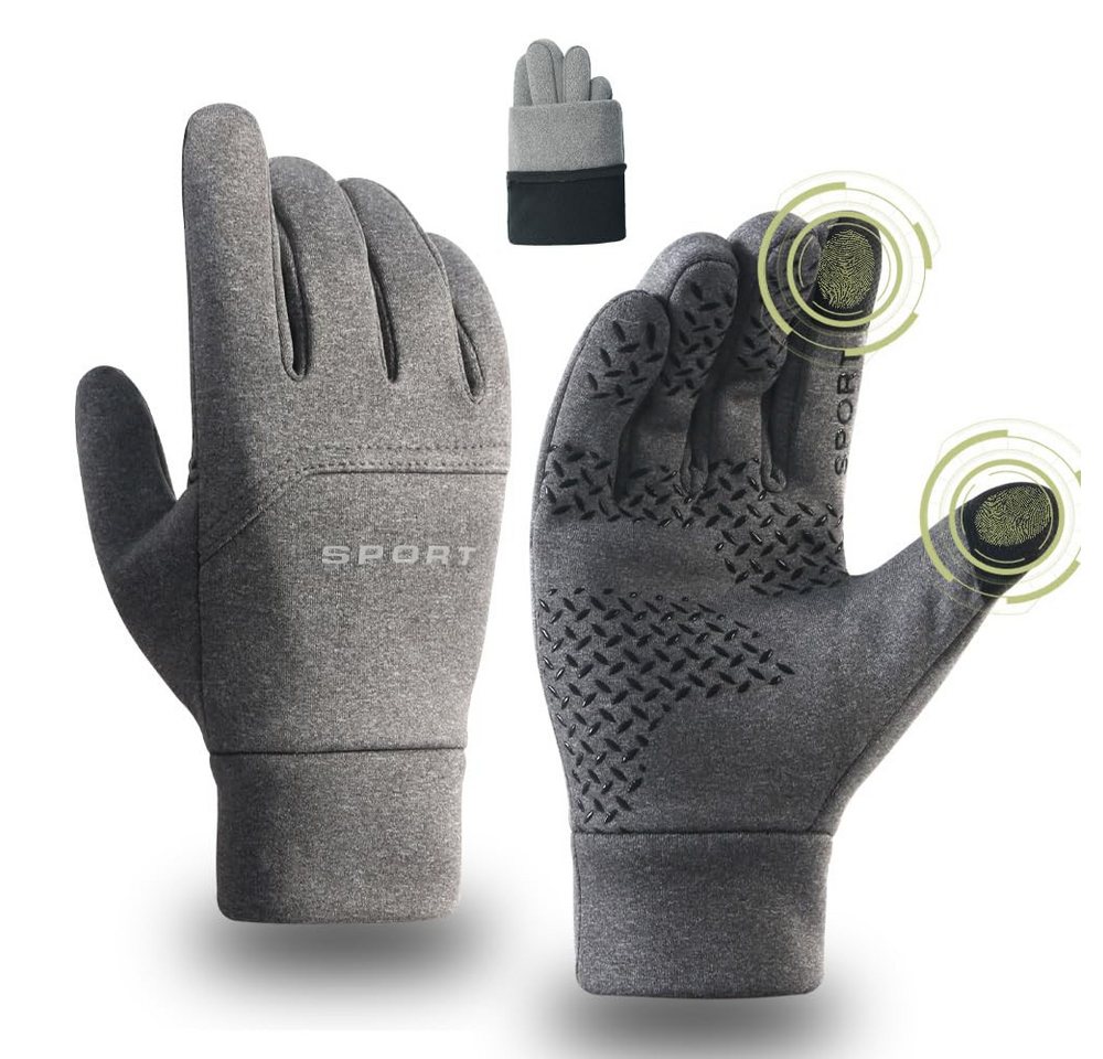 Coonoor Fahrradhandschuhe Damen Herren Warme Winterhandschuhe wasserdichte Fleecehandschuhe Touchscreenhandschuhe Winddichte Laufhandschuhe rutschfeste Bild 2