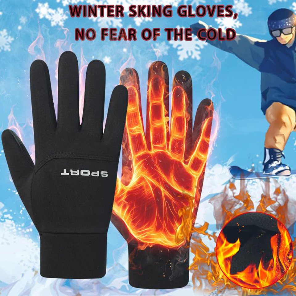 Coonoor Fahrradhandschuhe Damen Herren Warme Winterhandschuhe wasserdichte Fleecehandschuhe Touchscreenhandschuhe Winddichte Laufhandschuhe rutschfeste Bild 5