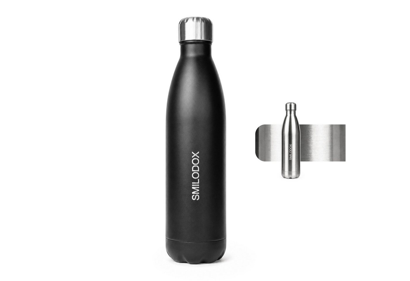 Smilodox Trinkflasche Sveltis, 750ml Edelstahl Thermoflasche, BPA-frei, 100% Auslaufsicher, Schlanke Form, Edelstahl, Thermofunktion, für Büro, Gym & Alltag Bild 2