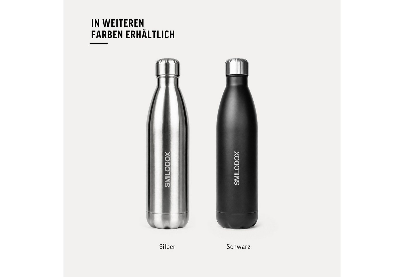 Smilodox Trinkflasche Sveltis, 750ml Edelstahl Thermoflasche, BPA-frei, 100% Auslaufsicher, Schlanke Form, Edelstahl, Thermofunktion, für Büro, Gym & Alltag Bild 5