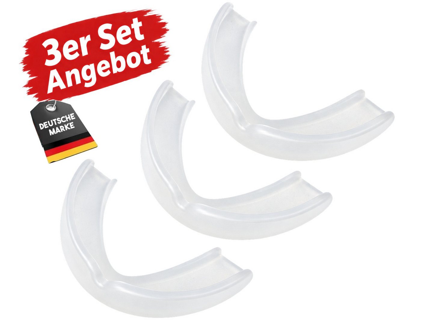 BAY-Sports Zahnschutz 3x Set Zahnschützer Mundschutz Zahnschutz Sport Erwachsene Kampfsport (3 Stück Set, Zahnschutz Sport), Sparset, viele Farben, Senior ab 13 Jahre, im Wasserbad anpassen Bild 2