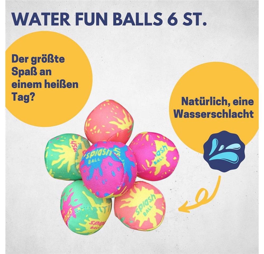Best Sporting Wasserball Water Fun Balls 6er-Set aus Neopren für Wasserspiele, 6er-Set, Neopren, 4 cm, leuchtende Farben, für Pool, Strand und See