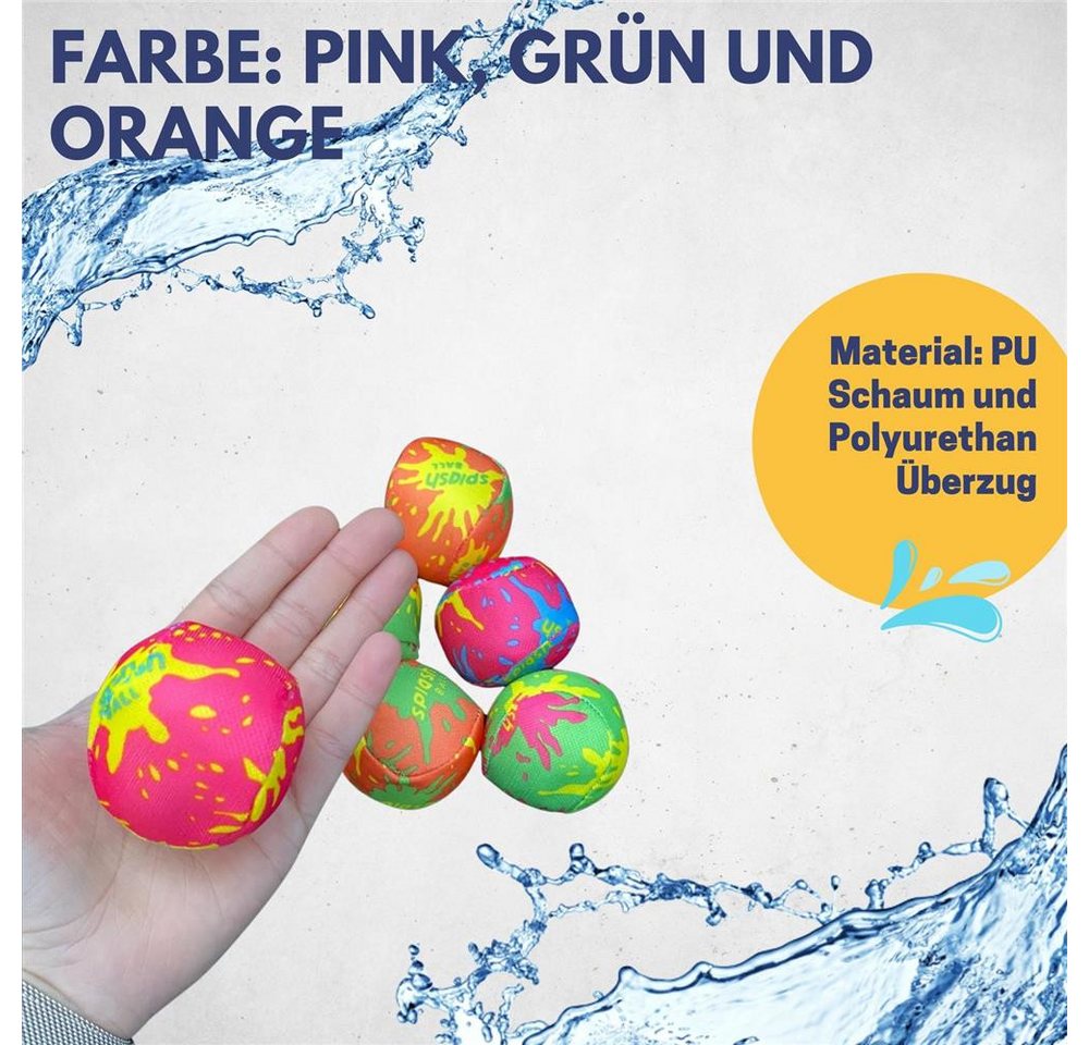 Best Sporting Wasserball Water Fun Balls 6er-Set aus Neopren für Wasserspiele, 6er-Set, Neopren, 4 cm, leuchtende Farben, für Pool, Strand und See Bild 2