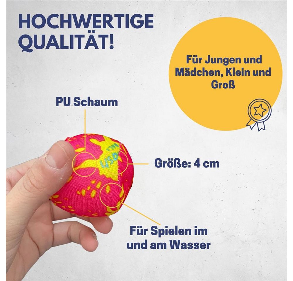Best Sporting Wasserball Water Fun Balls 6er-Set aus Neopren für Wasserspiele, 6er-Set, Neopren, 4 cm, leuchtende Farben, für Pool, Strand und See Bild 3