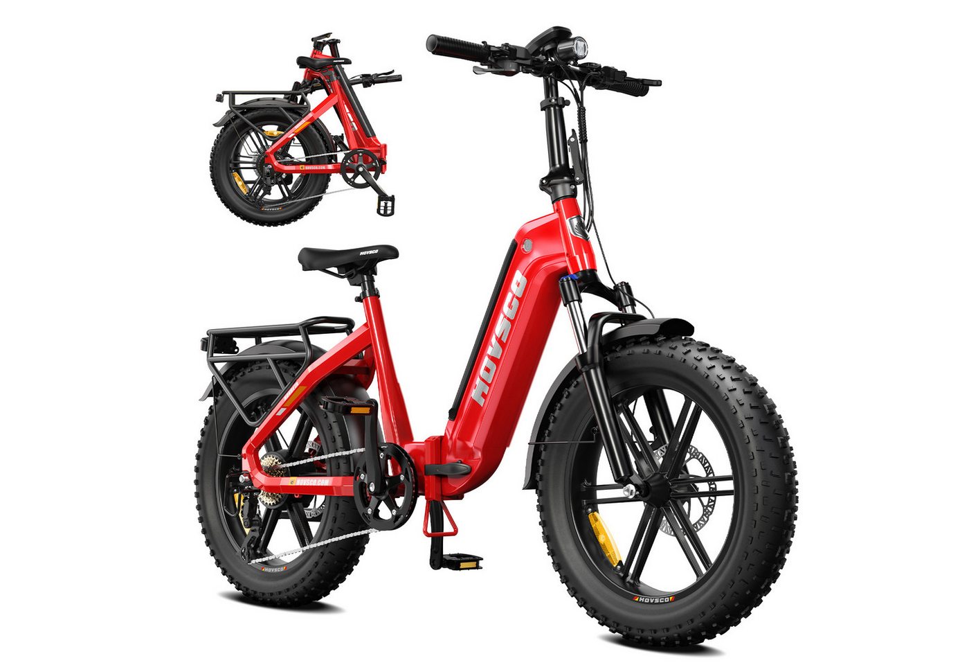 SISIGAD Klapprad 20'' Faltbares Fatbike, Elektrofahrrad mit breiten Reifen, 250W Motor, Shimano, 48V 15AH, kompakt zusammenklappbar mit herausnehmbarem Akku Bild 3