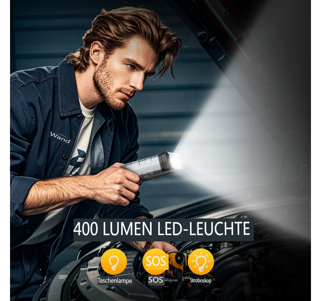 Insma Auto Starthilfe Powerbank 3000A 12V Starthilfegerät, 3 Mode LED-Leuchte, für Benzin bis 9,0L & Diesel bis 7,0L Bild 3
