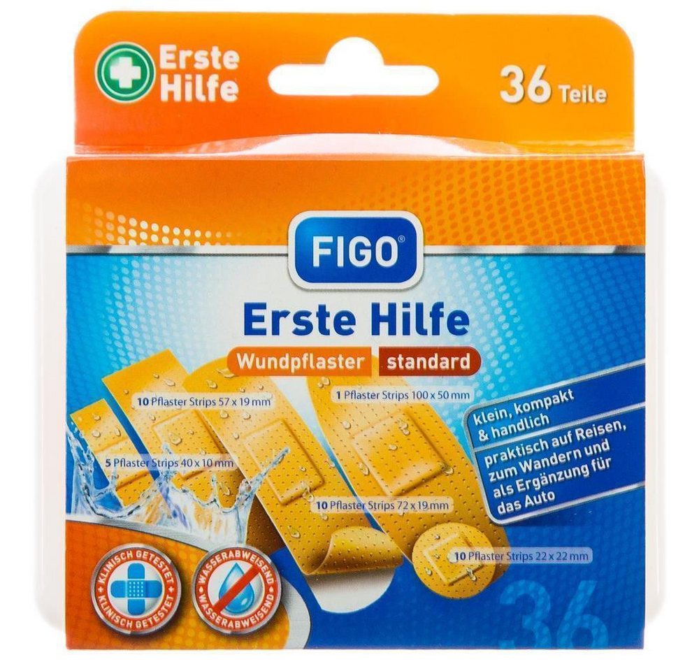 FIGO Erste-Hilfe-Set Erste-Hilfe-Box Rot 36-teilig - Verbandset Notfallset, (Stück, 1 St), Reiseset Erste-Hilfe-Set Outdoor Wanderset Notfallset Bild 2