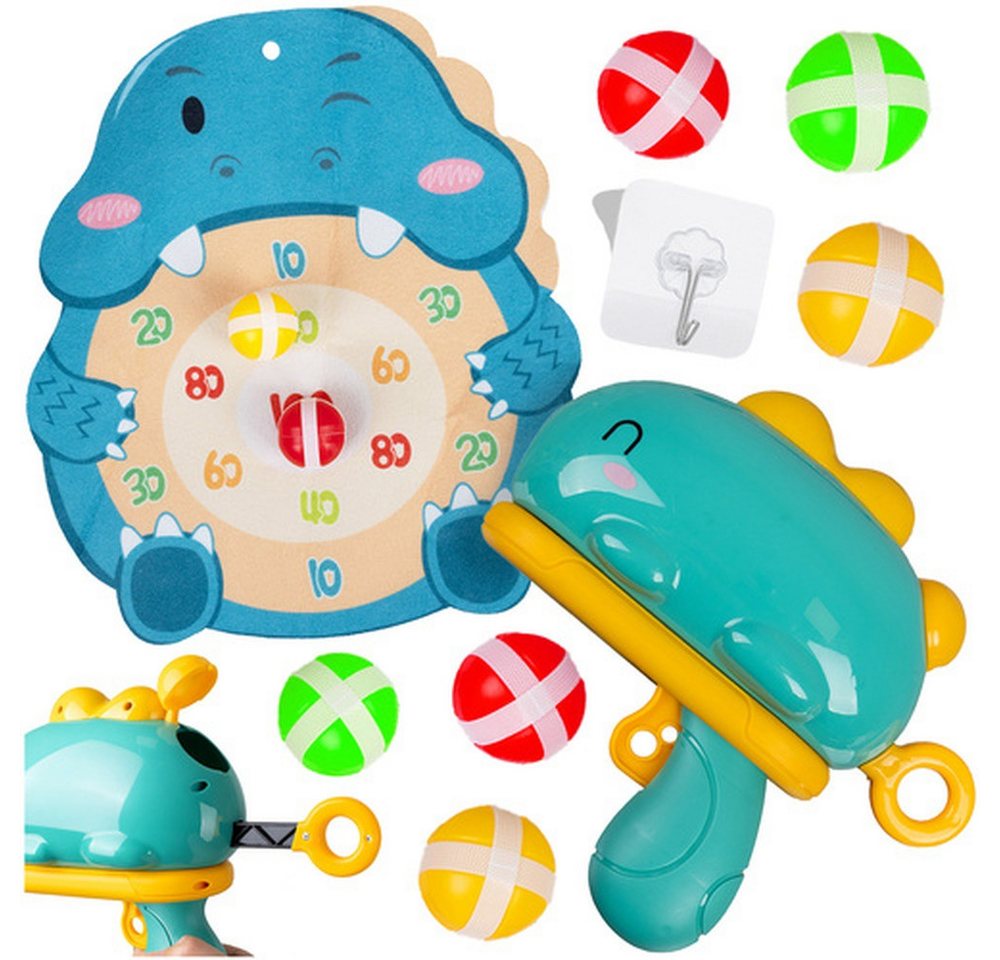 ISO TRADE Wurfscheibe Dinosaurier-Arcade-Spiel (Spar-Set, Familienspiel), Spiel trainiert Treffsicherheit, Koordination und Konzentration