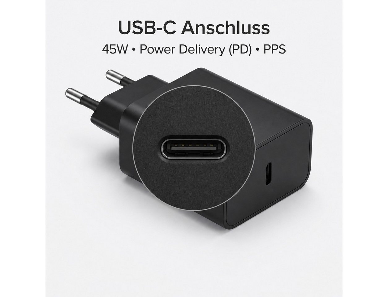 Ventarent 45W USB-C Power Delivery für Microsoft Surface USB-Ladegerät (3000 mA, Set, 2-tlg., Netzadapter mit Ladekabel, PPS) Bild 3