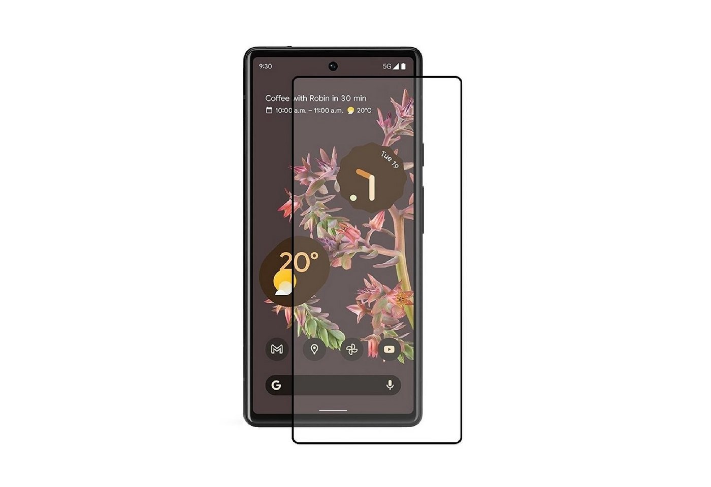 Protectorking Schutzfolie 1x 9H Panzerglas für Google Pixel 6a FULL COVER Displayschutz Schutzgl, (1-Stück), Displayschutzglas, Schutzglas Echtglas Tempered 9H Härte HD-KLAR Bild 3