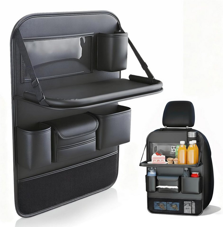 BlingBin Auto-Rückenlehnentasche Auto Tisch Kinder Rücksitz mit Faltbarem Tisch & Tablet-Halterung (1er Set, 1-tlg., 45 x 63,5cm), Auto Organizer Kinder,Kindersitz-Schutz für Reisen,Spielzeug & Snacks Bild 4