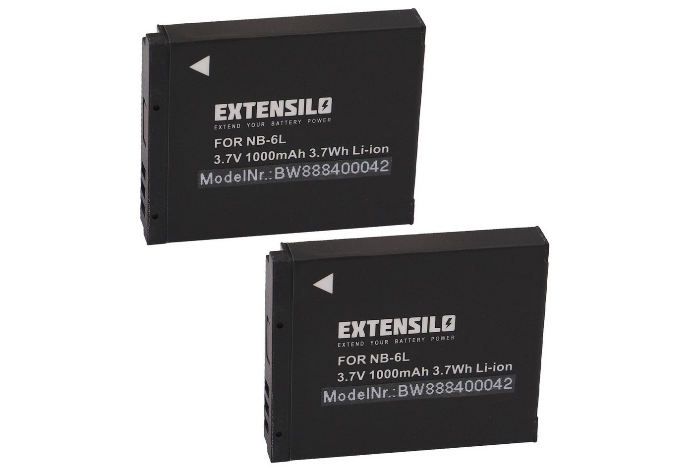 Extensilo Akku passend für Canon PowerShot SX500 IS, SX240 HS, SX260 HS, SX510H, Kamera-Akku Akku Li-Ion 1000 mAh (3,7 V, 2 St), Leistungsfähige Austausch-Akkus für Digitalkamera, Spiegelreflexkamera Bild 3