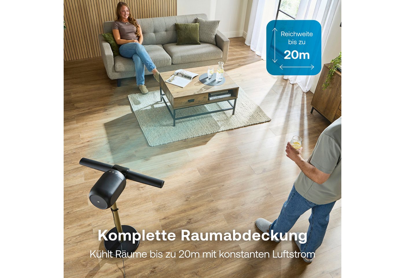 Dimplex Standventilator FlexBlade Ventilator – Blattlos, Zwei-Wege-Kühlung, 180° schwenkbar
