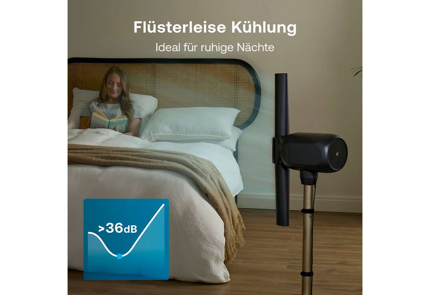 Dimplex Standventilator FlexBlade Ventilator – Blattlos, Zwei-Wege-Kühlung, 180° schwenkbar Bild 5