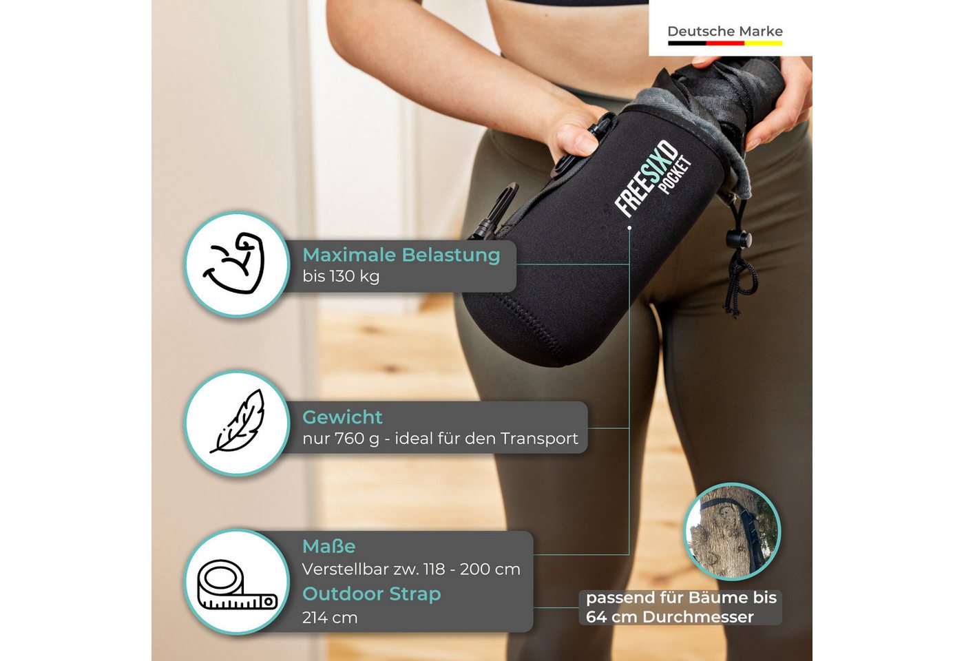 Pullup & Dip Schlingentrainer FREESIXD Pocket - Mobiler mini Schlingentrainer für indoor & outdoor Bild 3