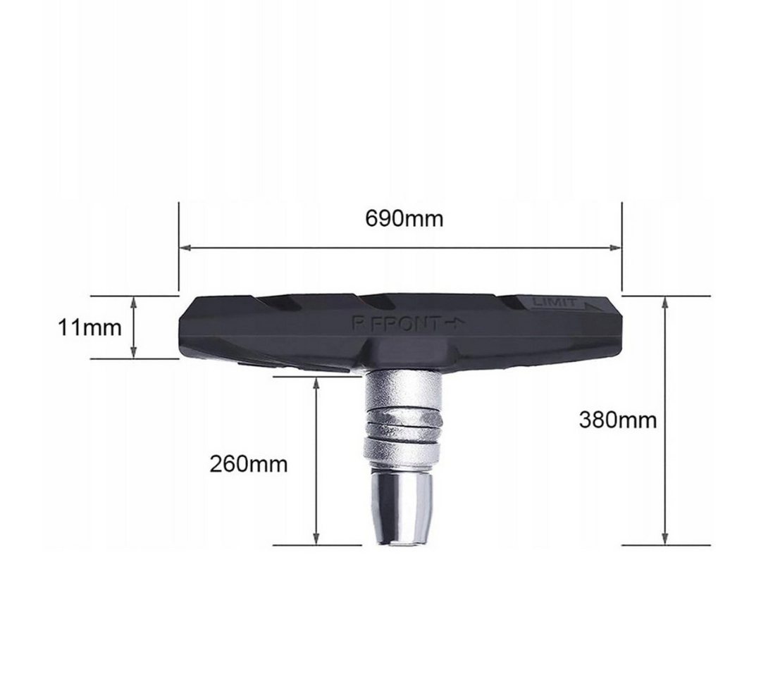 VERK GROUP Bremsbelag Fahrrad Bremsbeläge V‑Brake 55/70 mm Bremsschuhe Bremsklötze (Packung, Paar), 2 Größen, V‑Brake passend Bild 2