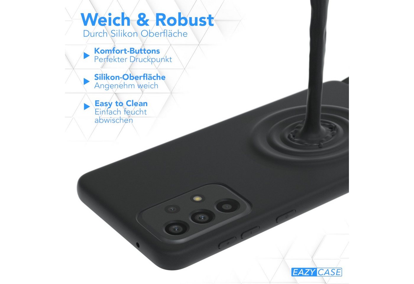 EAZY CASE Handykette Silikon Kette für Samsung Galaxy A33 5G 6,4 Zoll, Kette zum Umhängen für Unterwegs Umhängeband Kordel Handyhülle Schwarz Bild 3