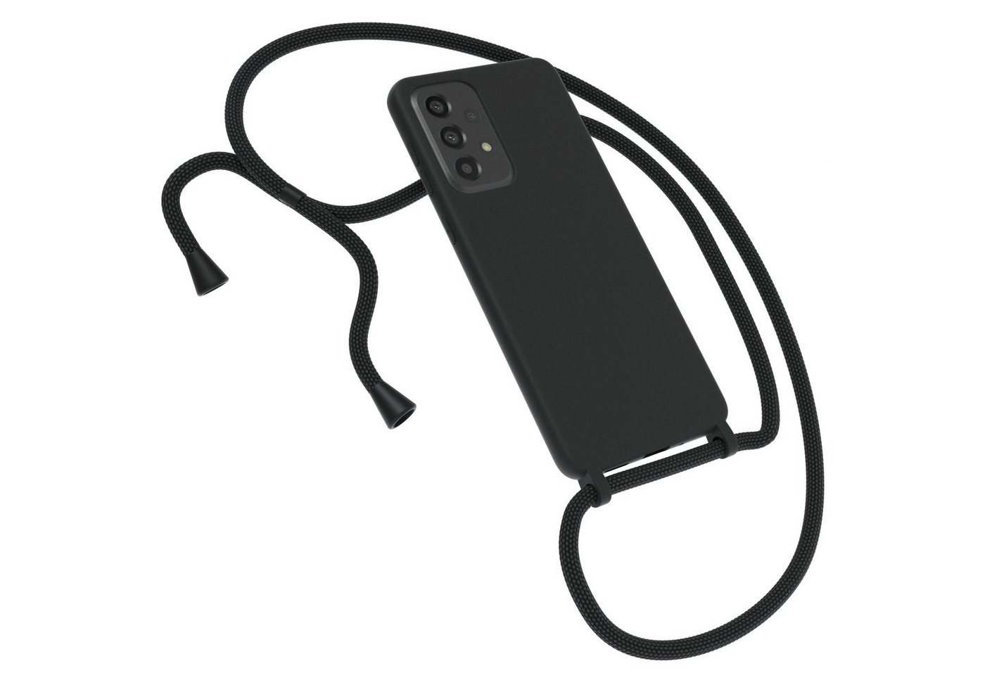 EAZY CASE Handykette Silikon Kette für Samsung Galaxy A33 5G 6,4 Zoll, Kette zum Umhängen für Unterwegs Umhängeband Kordel Handyhülle Schwarz Bild 5
