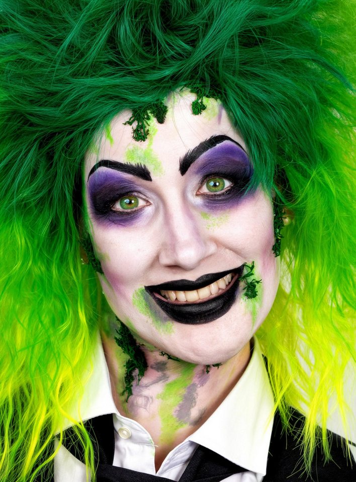 Maskworld Theaterschminke Make-up Set Beetlejuice, Halloween Schminkset mit optimal aufeinander abgestimmten Komponenten