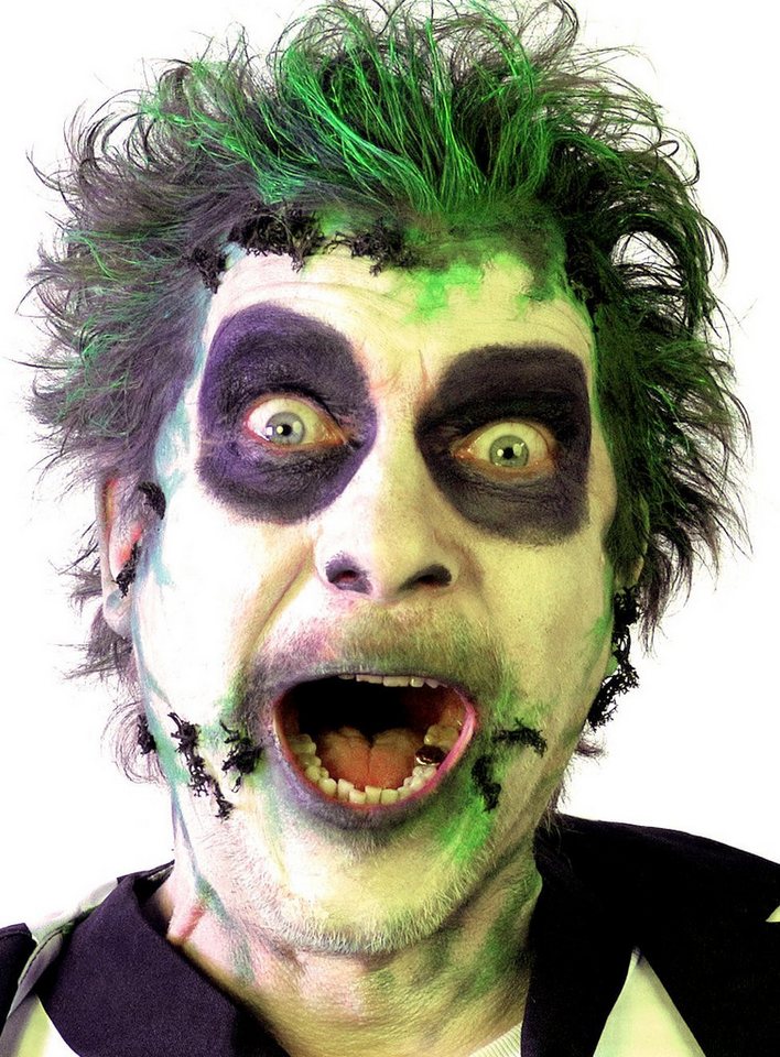 Maskworld Theaterschminke Make-up Set Beetlejuice, Halloween Schminkset mit optimal aufeinander abgestimmten Komponenten Bild 2
