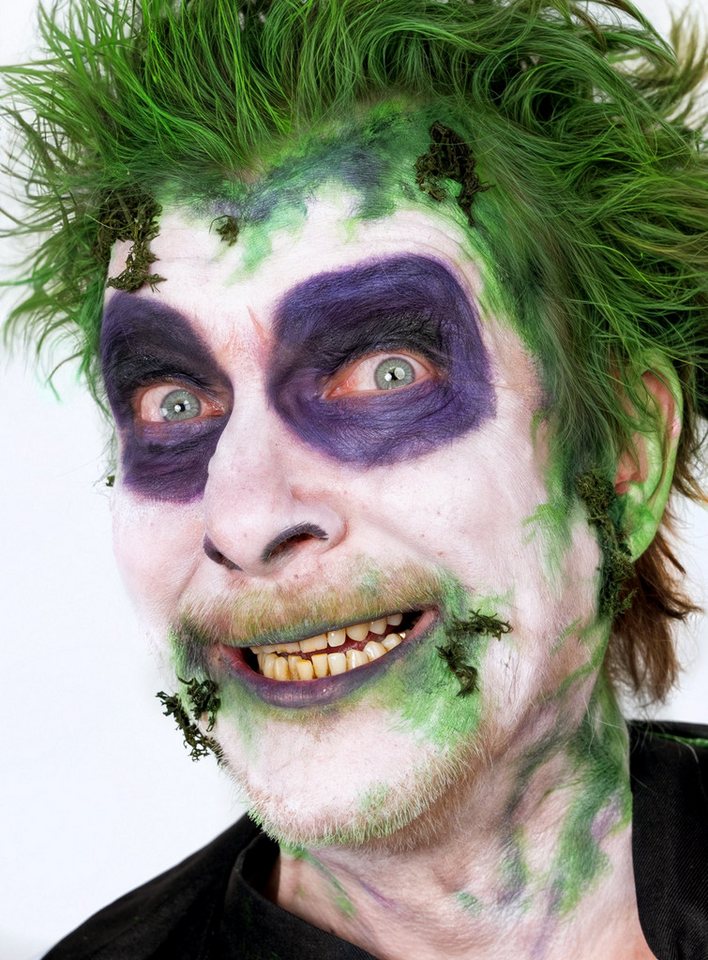 Maskworld Theaterschminke Make-up Set Beetlejuice, Halloween Schminkset mit optimal aufeinander abgestimmten Komponenten Bild 3