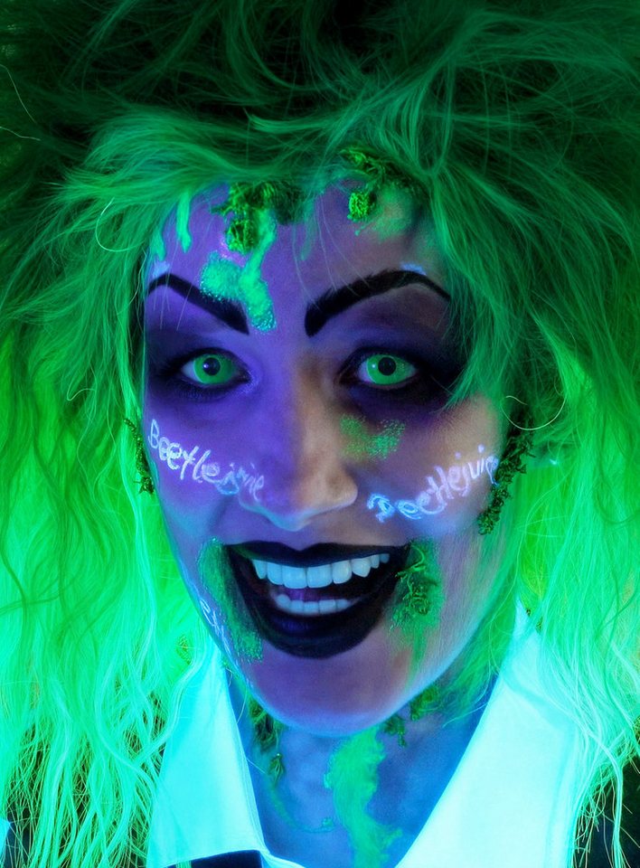Maskworld Theaterschminke Make-up Set Beetlejuice, Halloween Schminkset mit optimal aufeinander abgestimmten Komponenten Bild 5