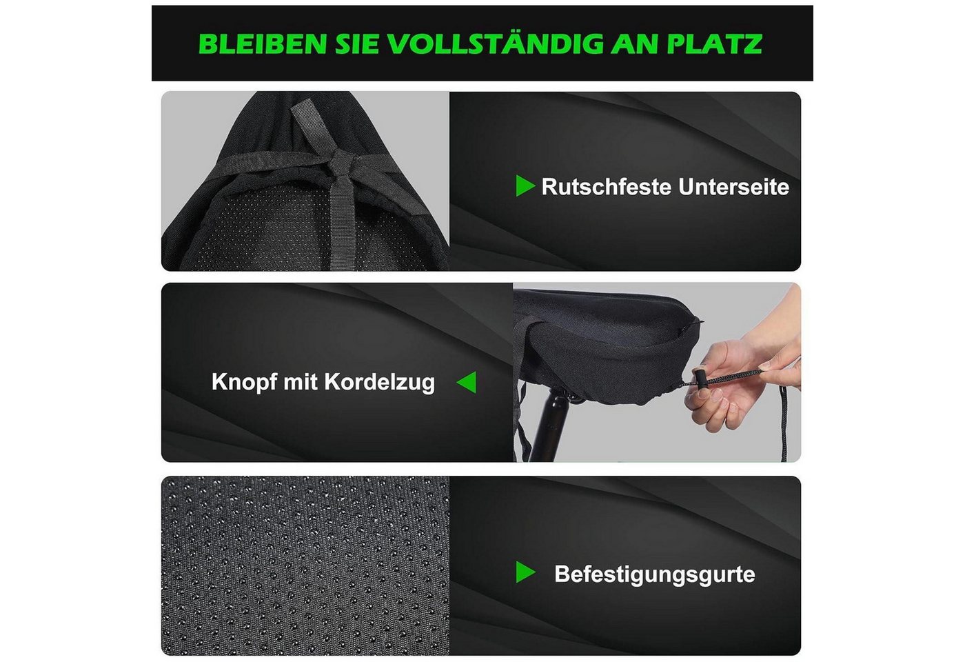 LuxusKollektion Sattelbezug Gel Sattelbezug für Fahrradsitz - Indoor Cycle Sattelschutz für