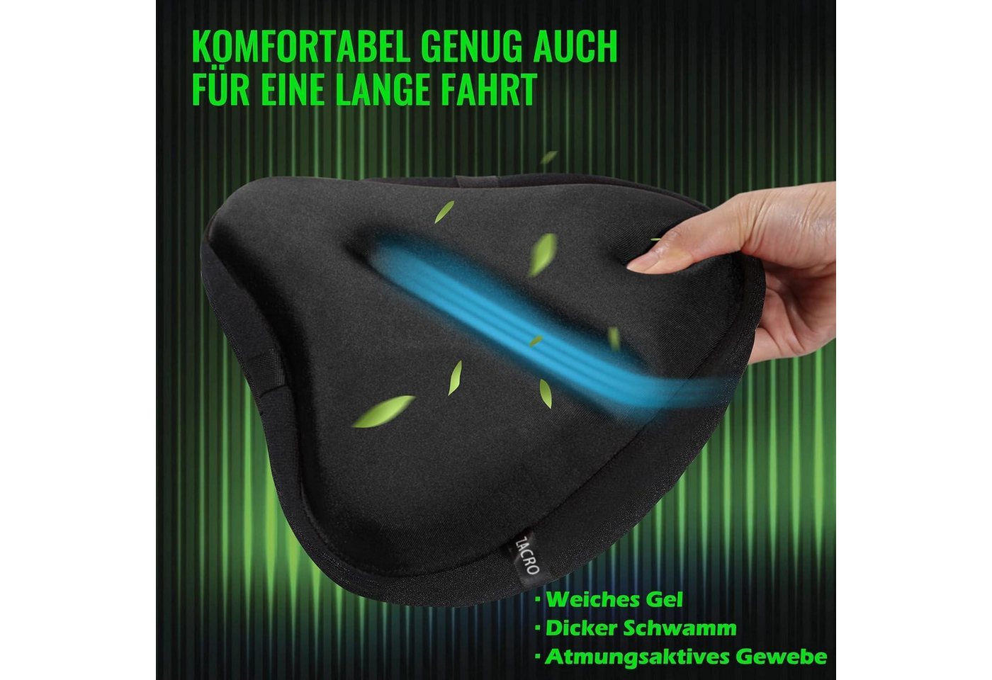 LuxusKollektion Sattelbezug Gel Sattelbezug für Fahrradsitz - Indoor Cycle Sattelschutz für Bild 4