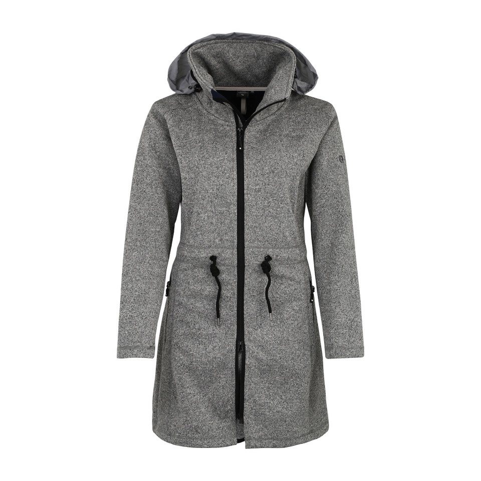 DEPROC Active Softshellparka KEDGWICK WOMEN LONG Softshellmantel in urbaner Strickfleeceoptik