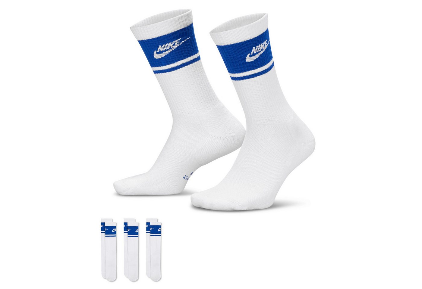Nike Sportsocken U NK ED ELVD CRW 3P FTA ST-144 3er-Pack, Crew-Länge, Gerippter Schaft Bild 2