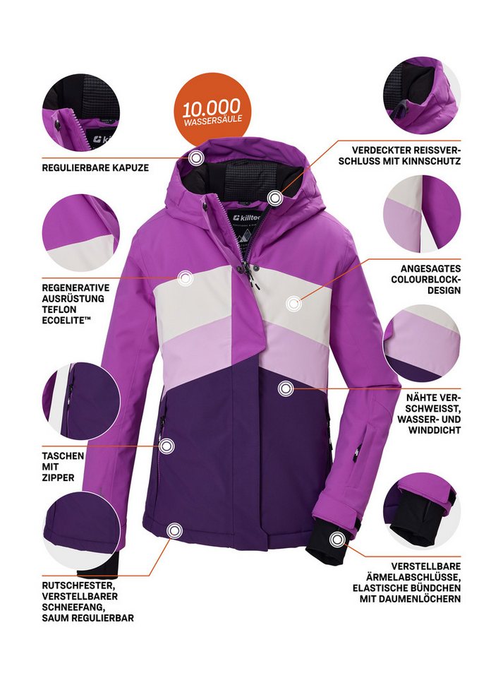 Killtec Skijacke KSW 196 GRLS SKI JCKT Wind- und wasserdichte Skijacke mit verstellbaren Details Bild 3